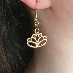 Handmade Lotus Charm Earrings